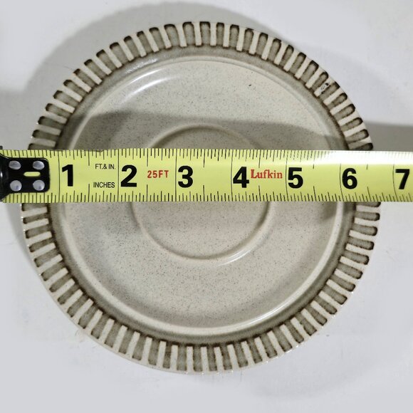 Vintage 2 Pc Kasuga Showa Japan Speckled Taupe Coffee Cup Mug Saucer Set MCM - Picture 7 of 8